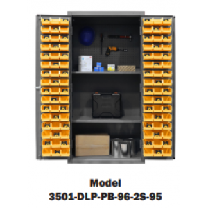 5-S Storage Cabinet with Steel Pegboard, 96 Bins & 2 Adjustable Shelves (Shelf capacity of 1,250 Lbs.)