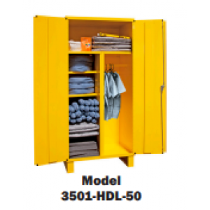 Spill Control/PPE Cabinet with Wardrobe/Broom Storage, 1 Fixed and 4 Adj Shelves (Empty)