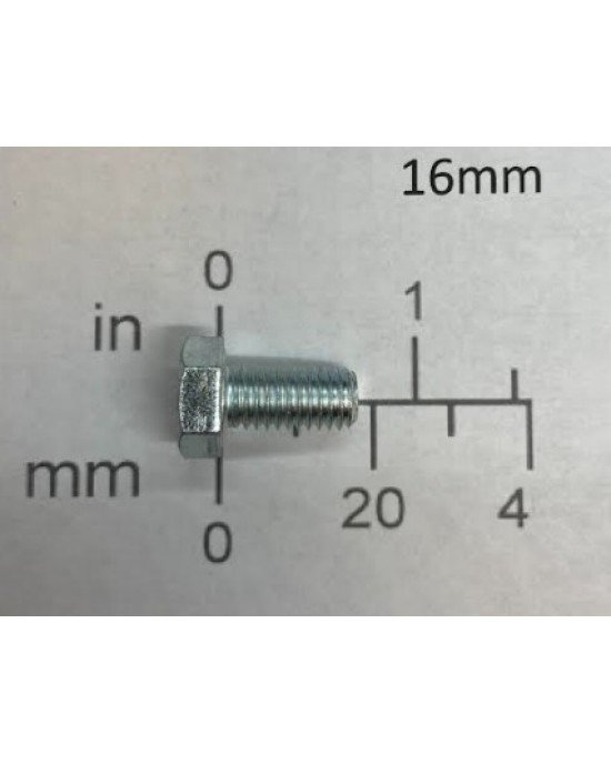 M8-1.25 x 16 Hex Head Gr. 10.9 Silver Zinc 