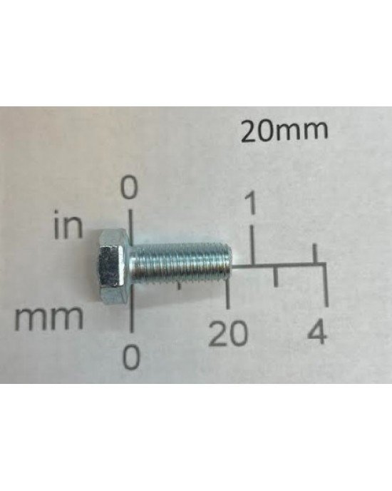 M8-1.25 x 20 Hex Head Gr. 10.9 Silver Zinc 