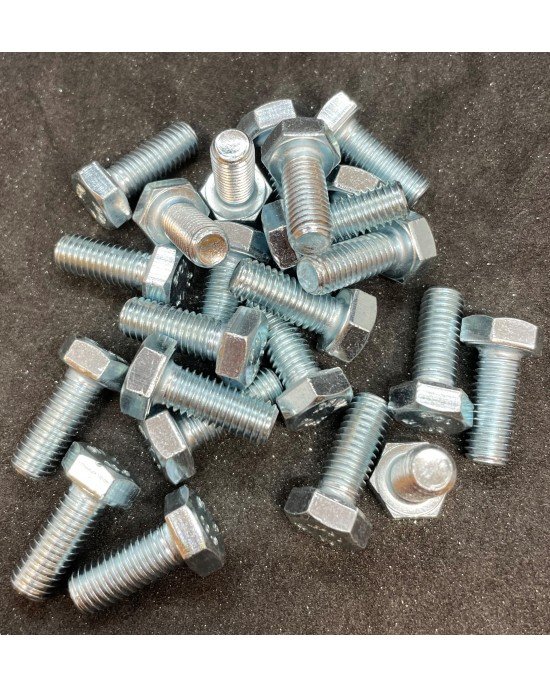 M8-1.25 x 20 Hex Head Gr. 10.9 Silver Zinc 