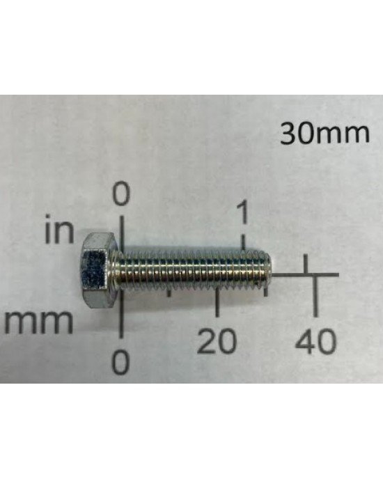 M8-1.25 x 30 Hex Head Gr. 10.9 Silver Zinc 