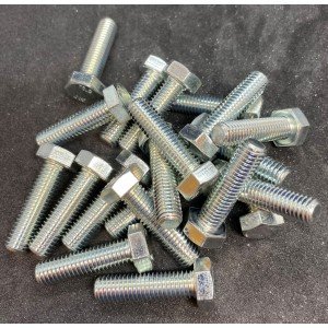 M8-1.25 x 30 Hex Head Gr. 10.9 Silver Zinc 