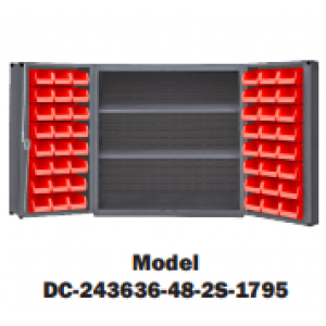 Table High Cabinet with 48 Bins & 2 Shelves (4” Deep Box Door Style)