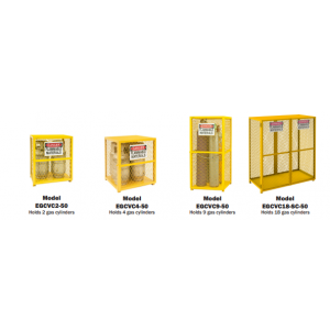 Vertical Cylinder Storage Cabinets - Manual or Self Closing