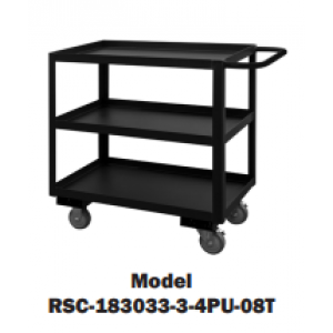 Black, 2 & 3 Shelf Rolling Service Carts (1,200 Lbs. capacity)