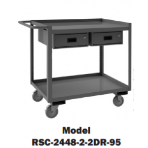 2, 3 Shelf Stock Carts with Drawers (1,200 Lbs. capacity)