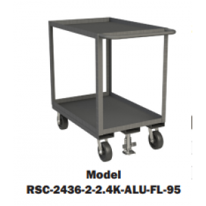 2 Shelf Stock Carts with Floor Lock (2,400 Lbs. capacity)