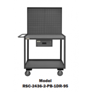 2 & 3 Shelves Stock Cart with Pegboard or Louvered Panel (1,200 Lbs. capacity)