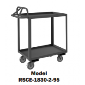 2 Shelf Stock Cart with Ergonomic Handle